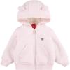 HUGGIES Fleece Lined Zip Up Hooded Jacket(Barely Pink)