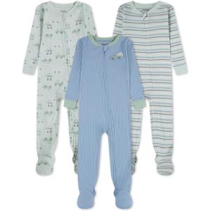 HUGGIES Baby 3-pack Footed Coverall Pajamas(Dew Kissed/Food Trucks)