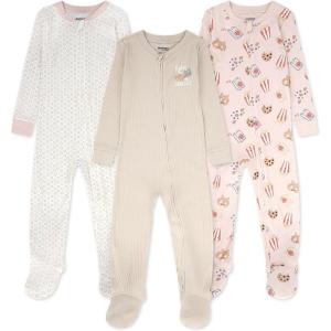 HUGGIES Baby 3-pack Footed Coverall Pajamas(Granola/Snacks)