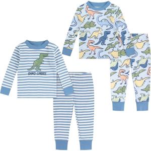 HUGGIES Baby Long Sleeve Pajama 4-piece Set(Quiet Harbor/Dinos)