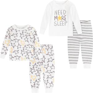 HUGGIES Baby Long Sleeve Pajama 4-piece Set(Snow White/Stars)
