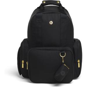 HUGGIES Unisex-adult Signature Hug Pack Diaper Backpack, Black Leather, One Size(Black)