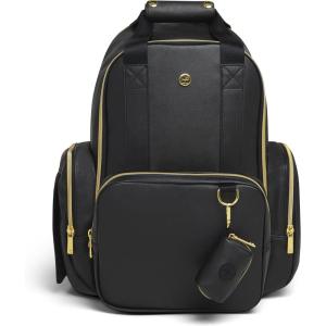 HUGGIES Unisex-adult Signature Hug Pack Diaper Backpack, Black Leather, One Size(Black Leather)