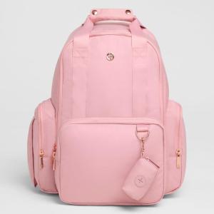 HUGGIES Unisex-adult Signature Hug Pack Diaper Backpack, Black Leather, One Size(Bridal Rose)