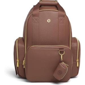 HUGGIES Unisex-adult Signature Hug Pack Diaper Backpack, Black Leather, One Size(Cognac Leather)