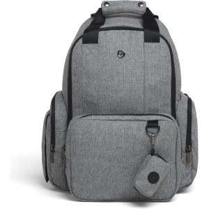 HUGGIES Unisex-adult Signature Hug Pack Diaper Backpack, Black Leather, One Size(Dark Grey Heather)