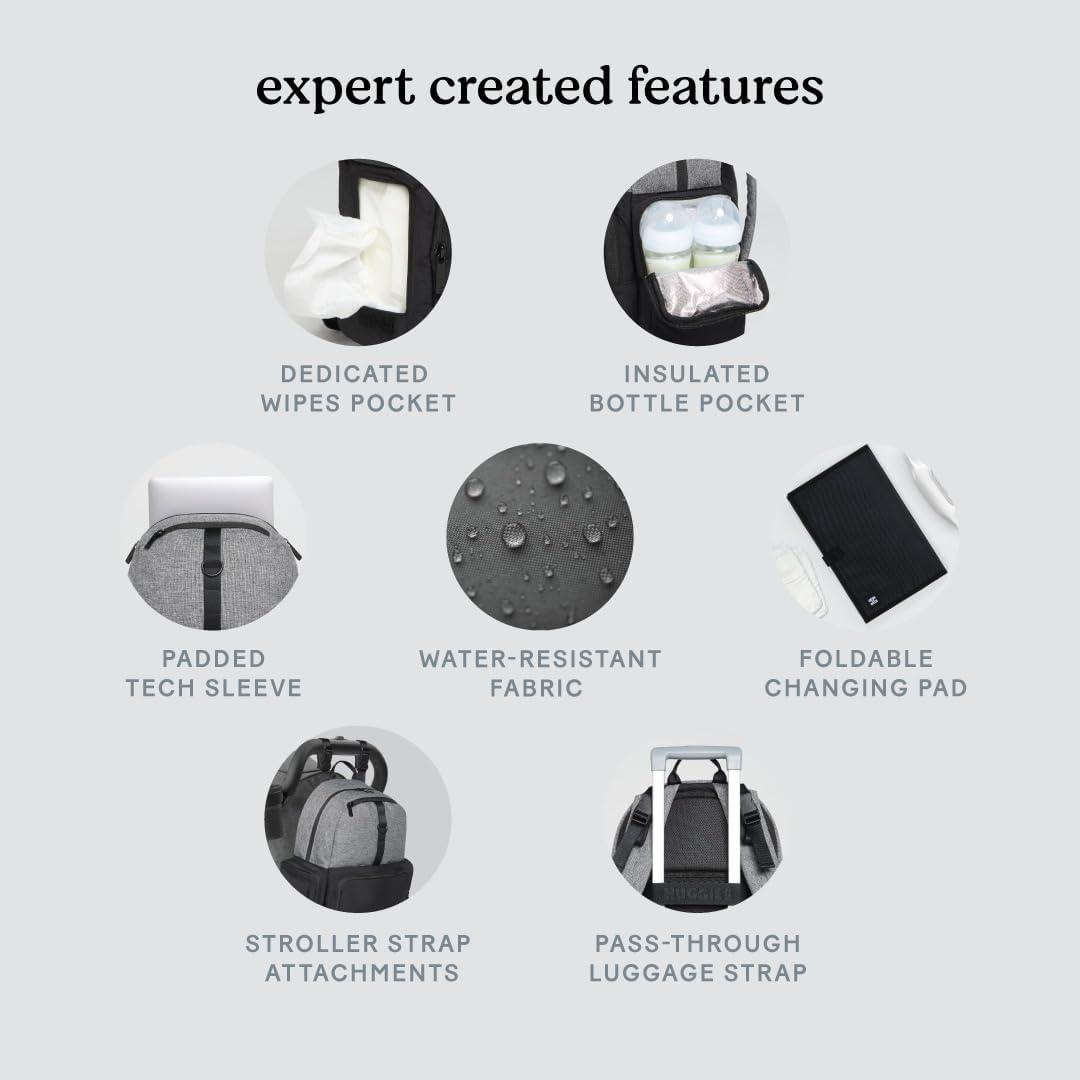 image:imageHUGGIES Unisexadult Day Pack Diaper Backpack BlackSolid One SizeBridal RoseTwo Tone