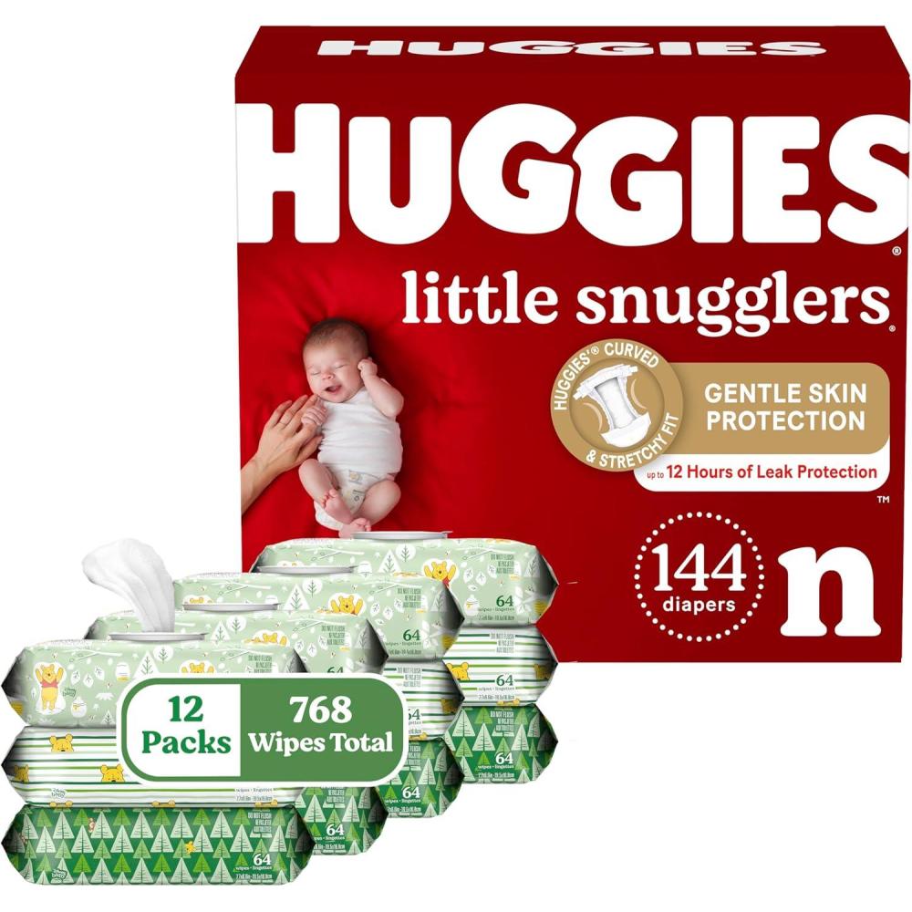 image:imageHuggies Little Snugglers Newborn Diapers amp Wipes Bundle 144ct Diapers amp 768ct Wipes Packaging May VaryNewborn